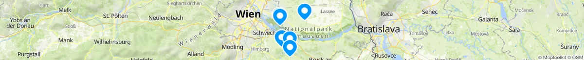 Map view for Pharmacies emergency services nearby Mannsdorf an der Donau (Gänserndorf, Niederösterreich)